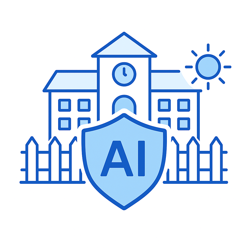 AI-powered school security with shield protection for educational campus safety